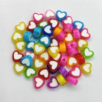 50Pcs 8mm Acrylic Heart Shape Two-toneLoose Beads DIY For Necklace Bracelet Jewelry Making Wholesale