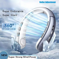 8000mAh USB Hanging Neck Fan Portable Bladeless Mini Rechargeable Mute LED Digital Display Electric Air Cooler Handheld