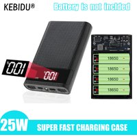 25W Super Fast power bank Shell Storage box Dual USB Micro Type C DIY 18650 battery Case Holder No batteries For SmartPhones