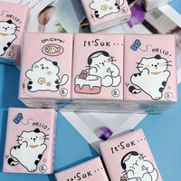 9-piece Happy Cat Portable Tissues - 72 pieces,with cute cat patterns and funny quotes