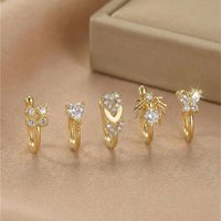 5Pcs Heart Clover Spider Design No Piercing Nose Clip Set Daily Wear Party Fashion Accessory For Women Hot Sale