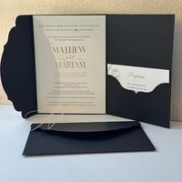 50pcs Or 100pcs BShimmer Ivory Tri-Fold Invitation Covers – Blank Pocketfold Card Holder for DIY Wedding Invitations | Pearl Pap