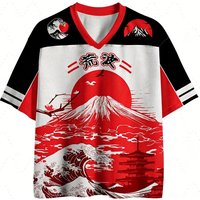 2026 New Summer Mount Fuji Retro Cosplay T Shirt Men's Oversized 3d Printed Short-Sleeved Family Unisex Children's Sports Shirt