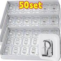 10-50set Transparent Adhesive Wall Hooks Clear Cable Hooks Organizer Hanging String Light Strong Adhesive Multi-Purpose Hanger