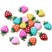 20pcsStainless Steel Enamel Strawberry Charms Pendant 11x8mm Fruit for Earrings Necklace Bracelet DIY Jewelry Accessories