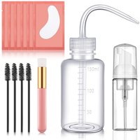 Wimpernverlängerung Reinigungsset Wimpern Shampoo Pinsel Seife Schaum Waschflasche Mascara Zauberstäbe Wimpern Gel Pads für Salonbedarf