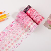 12 rolls of beautiful washi tape, cherry blossom pattern design masking tape, stationery and scrapbook decoration, school suppli
