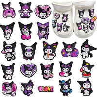 1-21Pcs Cartoon Sanrio Kuromi Series PVC Shoes Accessories Fit with Hole wristbands DIY Detachable Waterproof Party Gifts