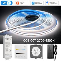 5M 10M Tuya WiFi COB CCT Led Strip NO Point 24V Ceilling Room Light Decor 2.4G RF Touch Dimming Remote fr Alexa Google Assistant