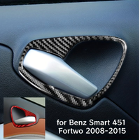 Real Soft Carbon Fiber Stickers for Mercedes Benz Smart 451 Fortwo 2008 2009 2010 2011 2012 2013 2014 2015 Door Handle Frame