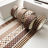 6 rolls/box retro-themed washi tape, various flowers, plaid patterns, handmade DIY scrapbook decoration materials
