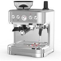 15Bar Espresso Machine with Grinder,PID Control,360° steam nozzle,2.3L Tank,250g conical grinder,Instant Heating Stainless Steel