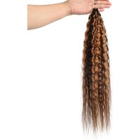 P4/30 Highlight Burmese Kinky Straight Crochet Human Hair Pre-Separated Invisible Miracle Knots Crochet Human Hair Extensions