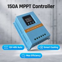 150Amax. 7200W, Solarladeregler, MPPT, intelligenter Lüfter, 12V/24V/36V/48V, automatisches Dual-USB, 7Modi LCD-Display