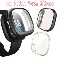 Screen Protector Case For Fitbit Sense/Versa 3, Soft TPU Screen Protector For Fitbit Versa 3/Sense Protective Cover Shell.