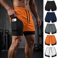Men's 2 in 1 Running Workout Short with Phone Pocket Towel Loop Gym Athletic Quick Dry Stretchy Performance Shorts Activewear