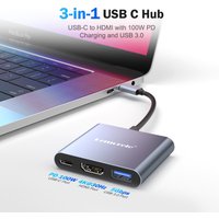 Lemorele 3 in 1 USB C Hub 100W Charging Docking Station Type C to HDMI 4K 30Hz Hub Adapter Multiport for Macbook Pro/Air Laptop