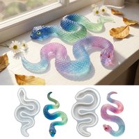 3D Snake Silicone Mold Flexible Large Small Resin Mold Set Effortless Demolding for DIY Epoxy Crafts Home Decor Serpent Gift