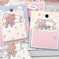 Cute High Value Kawaii Bear & Cat Shaped Sticky Notes Lined Message Inserts Lovely Student Office School Stationery Gift