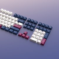 126 Keys Warrior Blue White Double Shot Cherry Profile PBT Keycaps Suitable for 61/68/84/100/104/108 MX Mechanical Keyboards