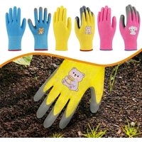 Kids Gardening Yard Work Gloves Children Grippy Rubber Coated Garden Safety Gloves for Toddlers Youth Girls Boys Outdoor Playing