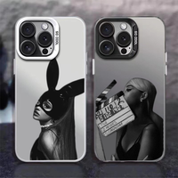 Arianas G-Grande phone case FUNDA for iPhone 12 11 13 14 15 16 Max Pro Plus Mini Silver lMDaser Color Cover