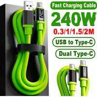 240W USB To Type C Data Cable Dual Type-C Wire Cord for IPhone 17 16 15 for Samsung Xiaomi 0.3m-2m Quick Transfer Charging Cable