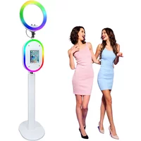 New Portable iPad Photo Booth Machine With Ring Light for 10.2/11/12.9 inch iPad Selfie Photobooth Machine for Party Wedding