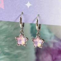 Gothic Cute Dream Fairy Moonlight Stone Star Pendant Earrings For Egirl Y2K EMO 2000s Harajuku Goth Vintage Jewelry Accessories