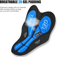 Cycling Shorts Gel Padded Cushion Padding Comfortable and Shock-Absorption for Men Women Bicycle Underwear Pants