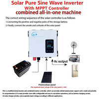 1.3KW 3.3KW 4KW Hybrid Solar inverter 12v/24v/48v MPPT Off Grid Pure Sine Wave 30A 60A 100A 230v 50/60hz Solar Inverter Charger