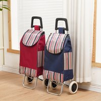 Portable folding handcart, three wheeled design for easy climbing, elderly shopping cart, grocery cart, metal frame trolley