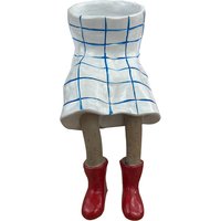 Novelty Resin Sitting Legs-Shaped Flowerpots Skirt Pants Cute Cantilevered Plant Pots Creative Unique Leggy Planter Gifts