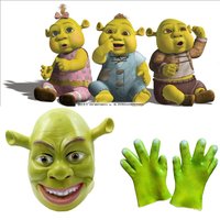 Movie MonstGreen Shrek Latex Masks Glove Movie Cosplay Prop Adult Animal Party Mask For Halloween Party Costume Fancy Dress Ball