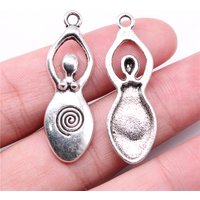 WYSIWYG 10pcs Charms 39x13mm Fertility Goddess Mother Charms For Jewelry Making Jewelry Findings Antique Silver Color Pendant