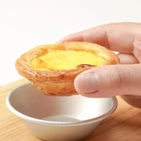 10/25/50pcs Reusable Egg Tart Molds Aluminum Alloy Baking Accessories Pudding Mould Mooncake Mold Kitchen Oven Dessert Mould
