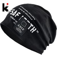 Bonnet homme chapeaux automne extérieur mince décontracté Skullies bonnets impression lettres Streetwear Hip Hop Bonnet Gorras hommes printemps chapeau