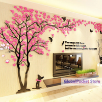 3D Acrylic Tree Wall Stickers Self-adhesive Home Background Wall Wall Decal Wall Stickers Home Decoration, Bedroom Wallpaper