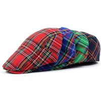 Beret British Plaid Peaked Cap Newsboy Cap Colorful Style Women Men's Forward Hat