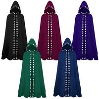 Hooded Cloak Large Size Medieval Renaissance 5-color Cloak Halloween Cosplay Costume