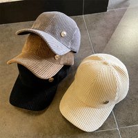 Baseball Kappe Frauen Herbst Winter Einfarbig Trendy Cord Koreanische Einstellbare Hysterese Hüte Für Frauen Männer Mode Kappe Weibliche