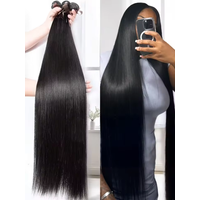 16A Straight Human Hair Bundles Brazilian Weaving Natural Black Bundles Virgin Hair 30 Inch Raw Human Hair Extensions 1/3/4 PCS