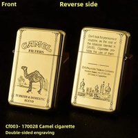 CHIEF003 Brass Double-sided Engraved Fuel Lighter, Cigarette Accessory, Supports DIY Patterns, Custom Holiday Gifts Rolling Tray