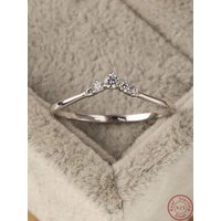 New 100% S925 Sterling Silver European and American Fashion Crown Diamond Ring Versatile Forest Style Women's Zircon Ring