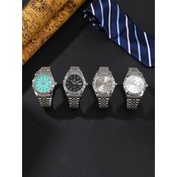 A durable stainless steel strap with a quartz movement for men's watches, suitable for business, leisure, multiple scenarios, or