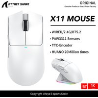 ATTACK SHARK X11 Intelligent Low Power Mouse Wireless 1000Hz PAW3311 Sensor 22000DPI and HUANO 20M Switches for Gaming Mouse