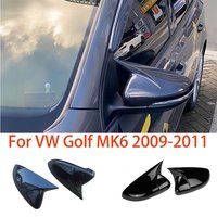 For VW Golf MK6 2009-2011 2Pcs Side RearView Mirror Cover Caps Mirror Tools Case Gloss Black Tuning New
