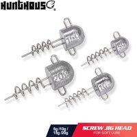 Hunthouse Screw Jig Head Fishing Hook Meatl Jigging 5g 10g 15g 20g Weights For Soft Worm lure Fishing Equipment Tackle LW306