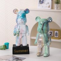 11inch Aesthetic Bear Figure Ceramics Violent Bear Statue Sculpture Cabinet Decor Luxury Living Room Decoration Home Ornament