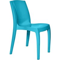 x Chair Blue Gloss, Stackable, Recyclable, Strong, Made in UK, Durable, Stylish, Comfortable, UV Resistant Kitchen, Living, Din